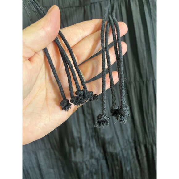 Retro Tiered Maxi Dress Black 14 Neutral Boho Western Classic Chic Indie Folk - Picture 4 of 10